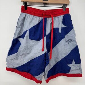Mens Nike Throwback Basketball Shorts Nylon USA American Flag Stars Large
